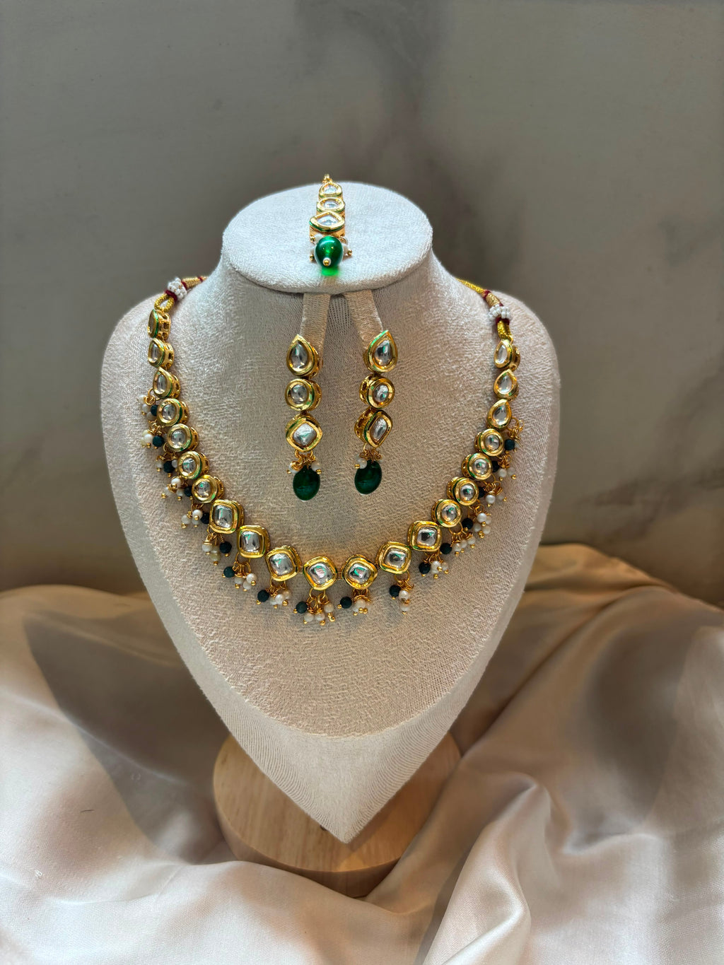 Anaya Kundan Bridal Set - Emerald