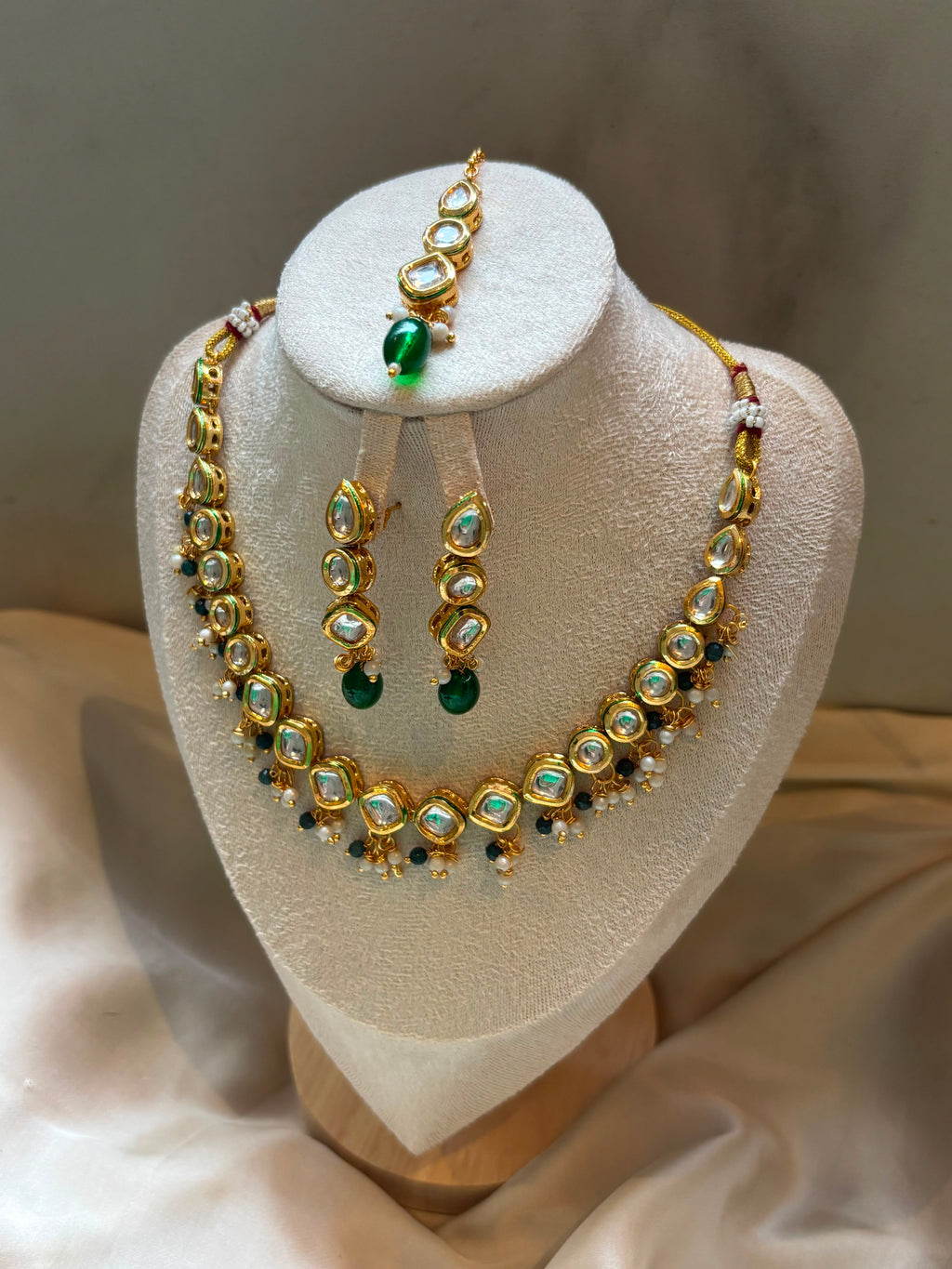 Anaya Kundan Bridal Set - Emerald