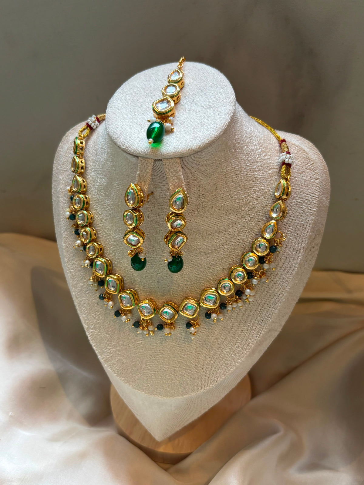 Anaya Kundan Bridal Set - Emerald