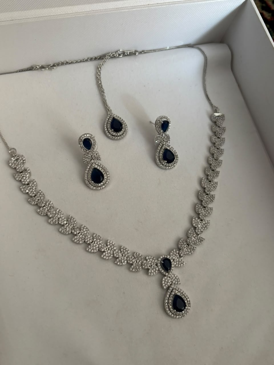 Noor Black Onyx CZ Necklace Set