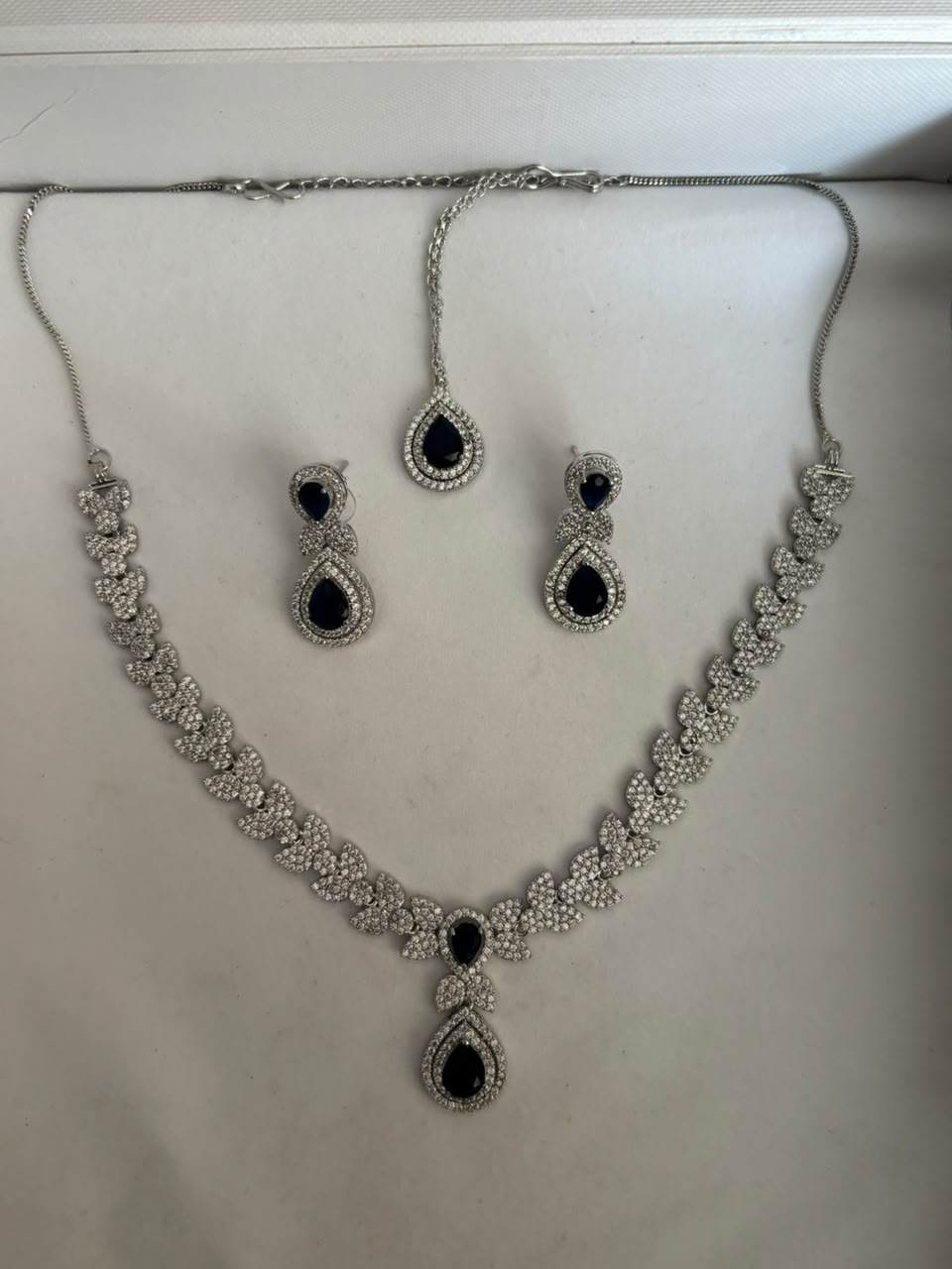 Noor Black Onyx CZ Necklace Set