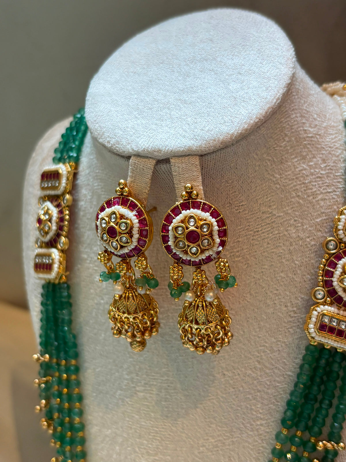 Meher Emerald Beaded Layered Bridal Set