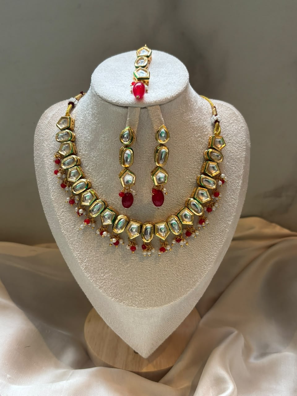 Anaya Kundan Bridal Set - Ruby