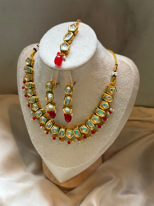 Anaya Kundan Bridal Set - Ruby