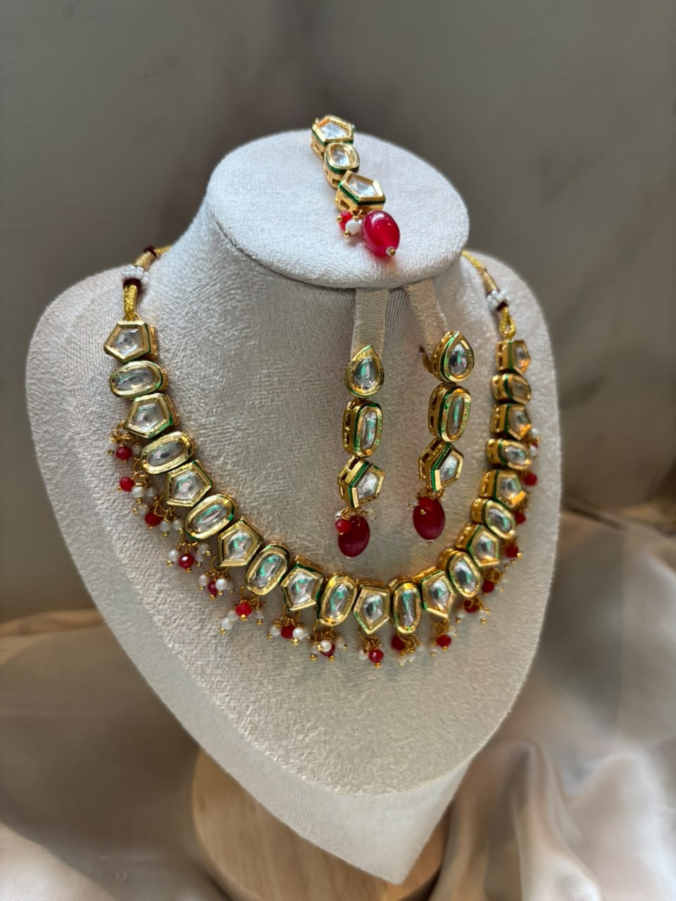 Anaya Kundan Bridal Set - Ruby