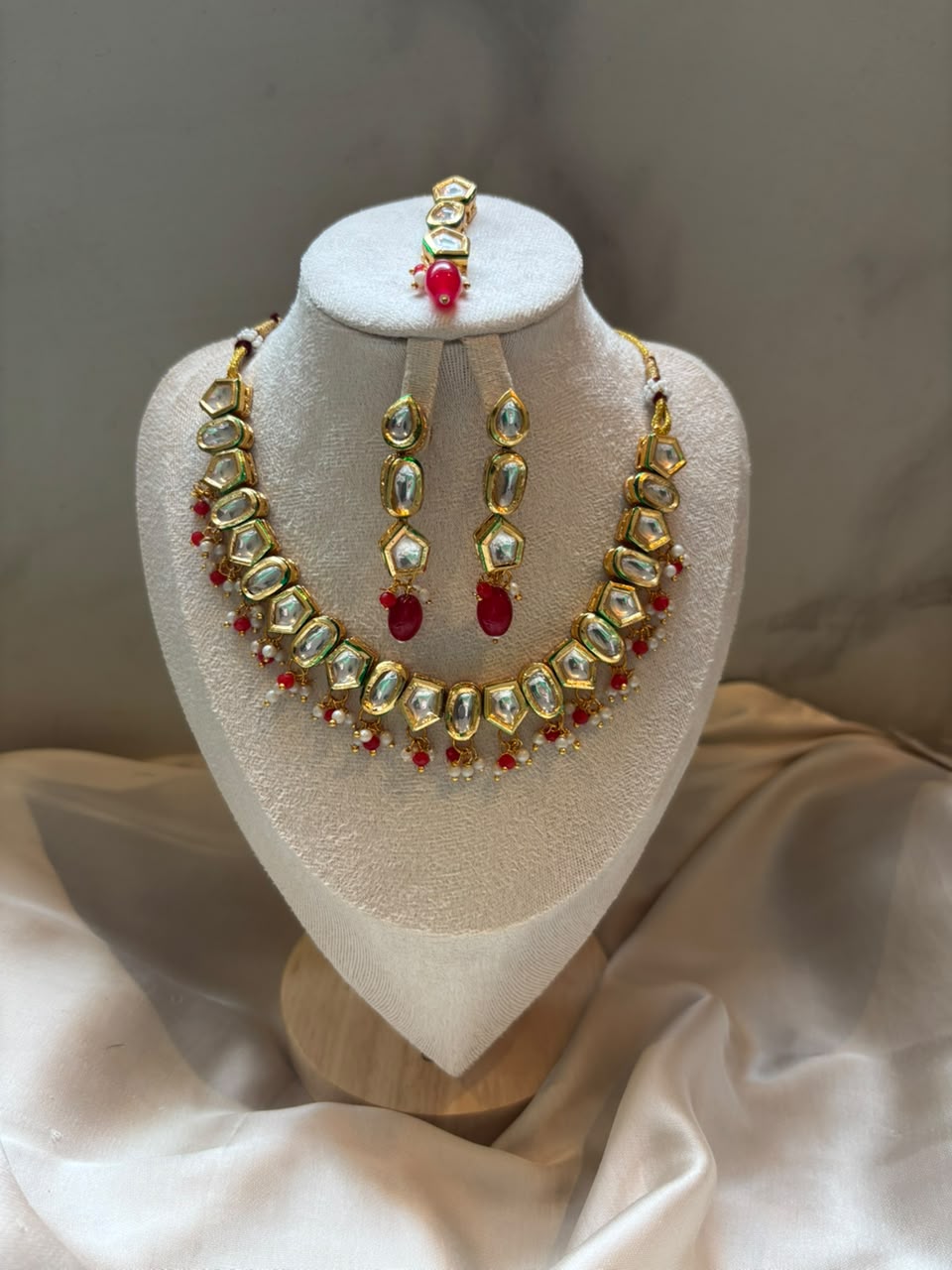 Anaya Kundan Bridal Set - Ruby