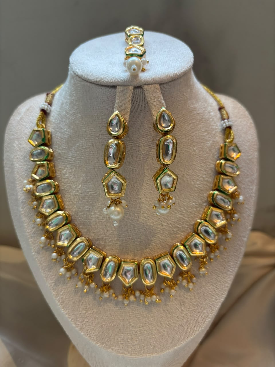 Anaya Kundan Bridal Set - Pastel Mint