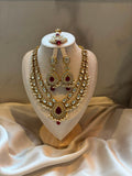 Falak layered Polki Bridal Set - Ruby