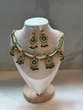 Sabz Meenakari & Emerald Bead Set