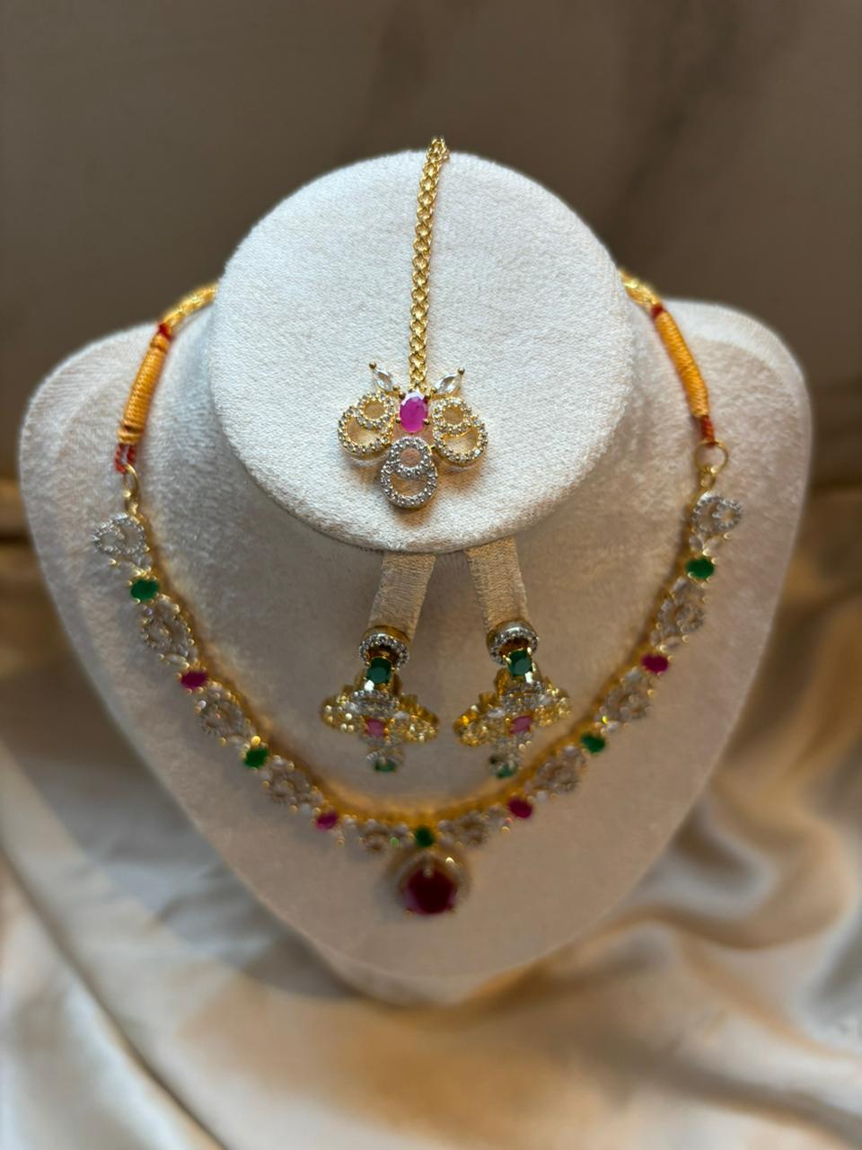 Shanaz AD Stone Bridal Set - Ruby Drop