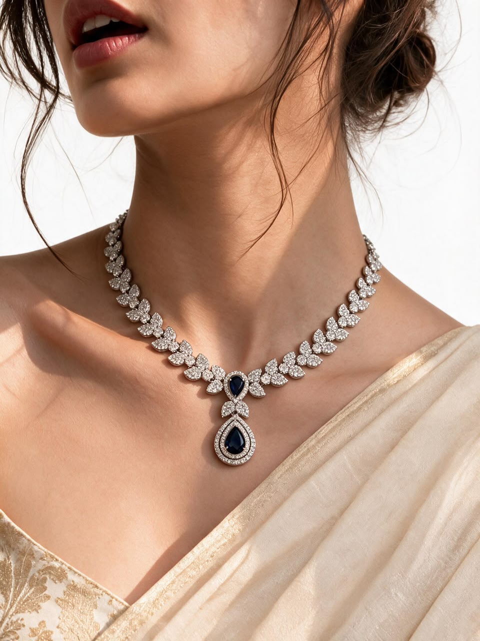Noor Black Onyx CZ Necklace Set