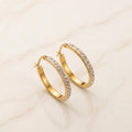 Selene Pave Stainless Hoops