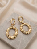 Rania Twisted Double Hoop Drops
