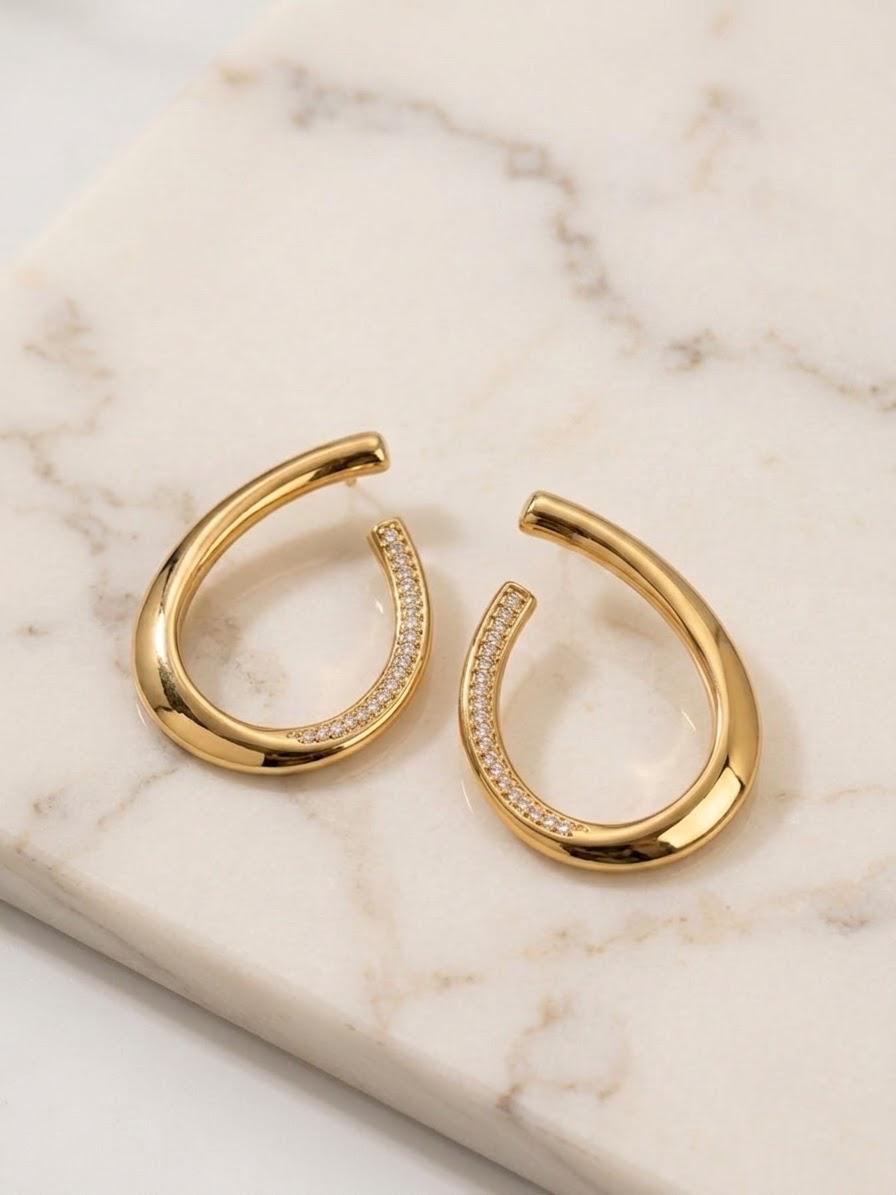 Selene Twisted Gold Hoops