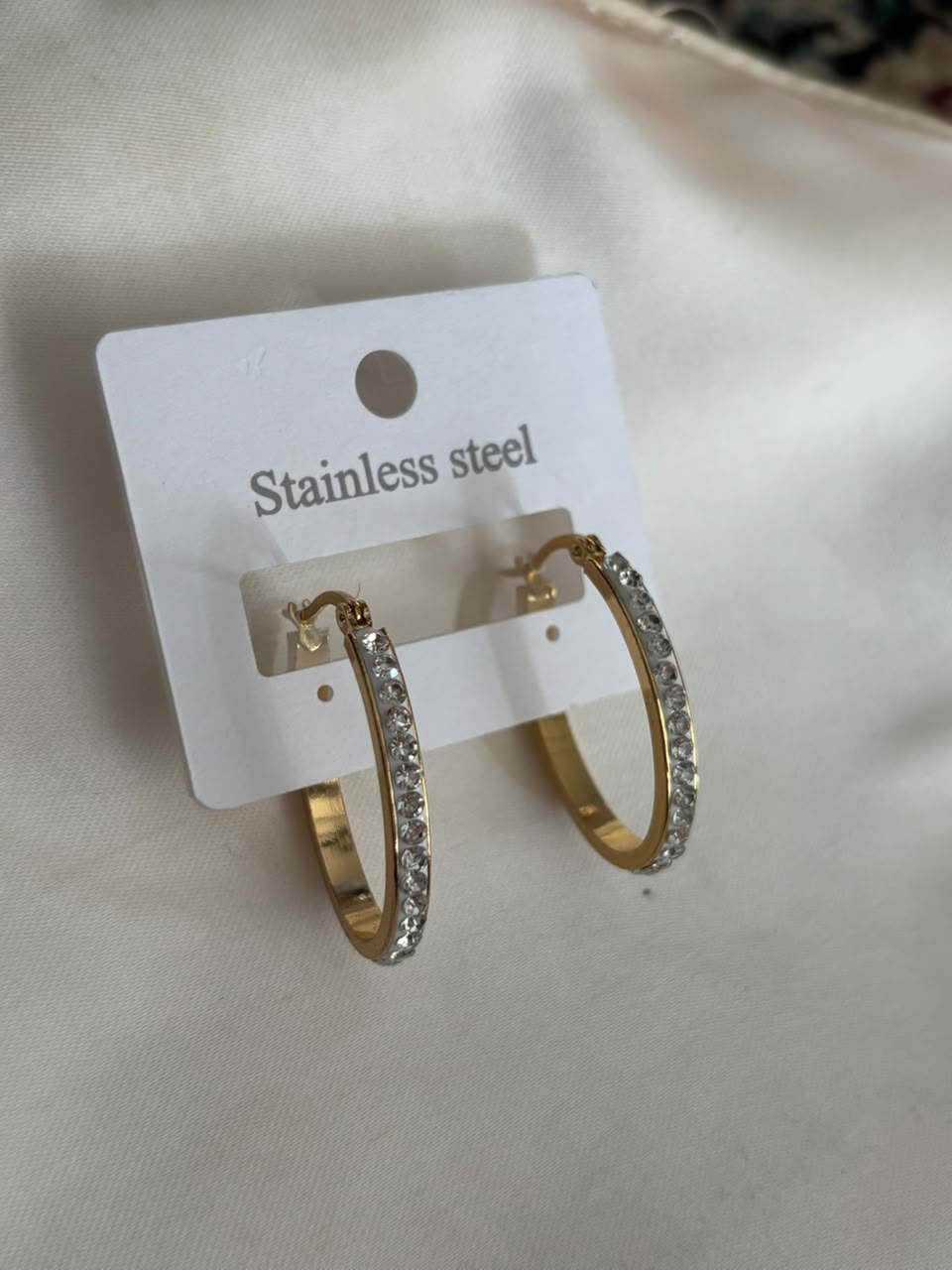 Selene Pave Stainless Hoops