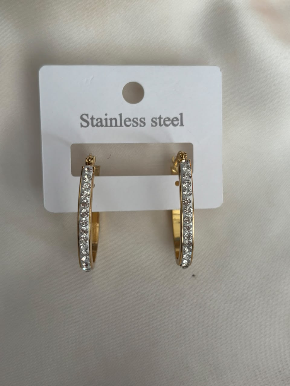 Selene Pave Stainless Hoops