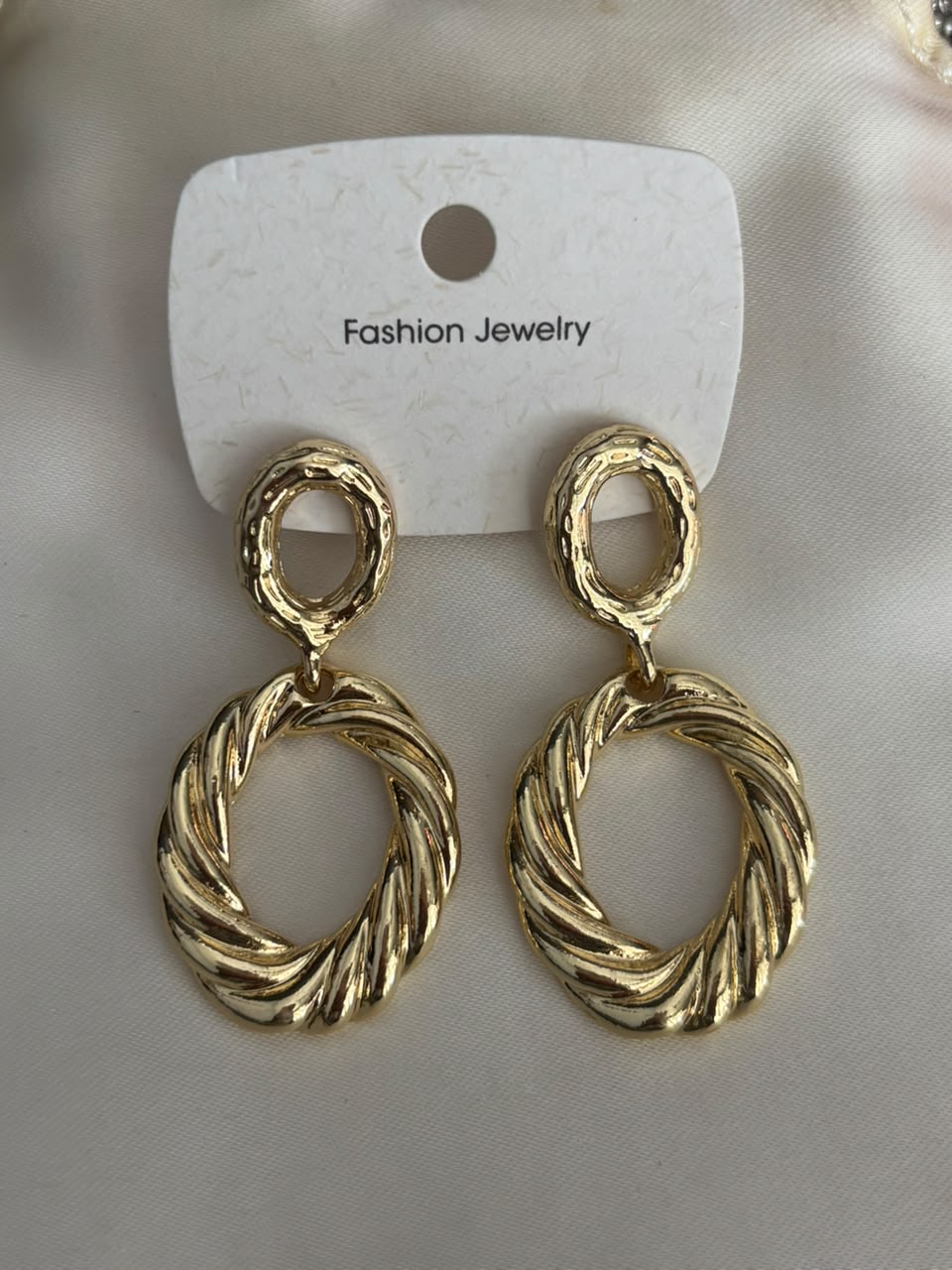 Rania Twisted Double Hoop Drops