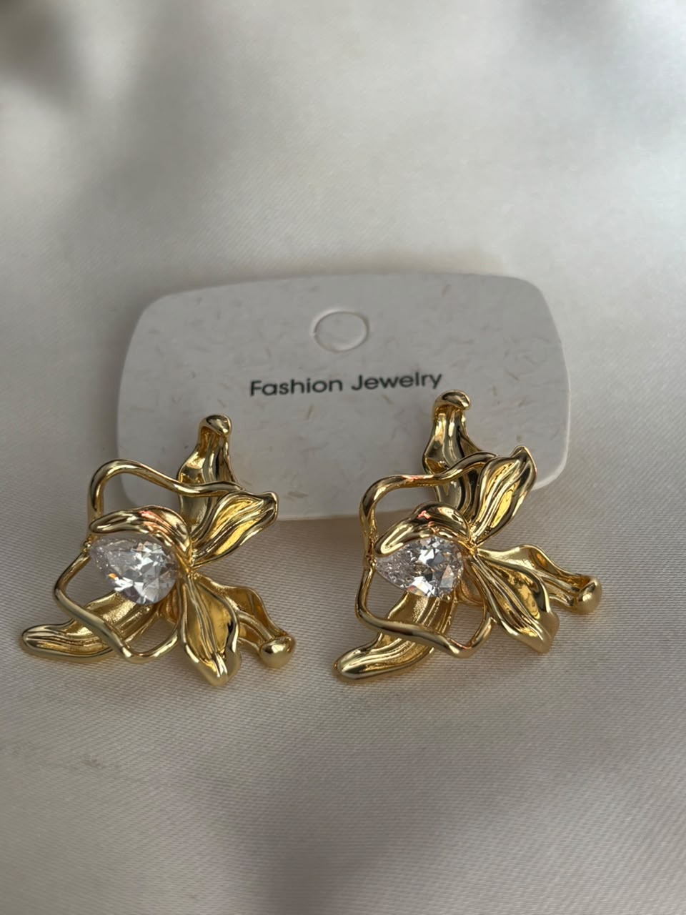 Orchid Gold CZ Studs