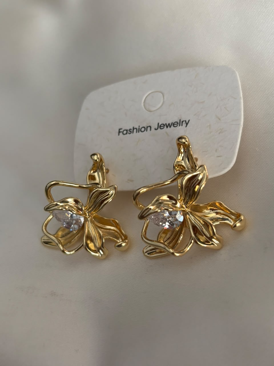 Orchid Gold CZ Studs