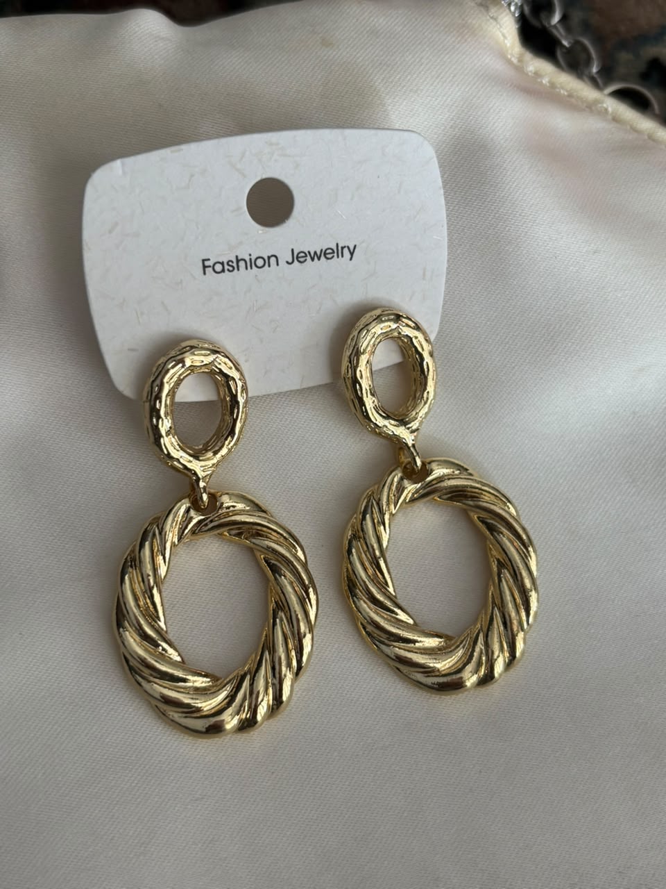 Rania Twisted Double Hoop Drops