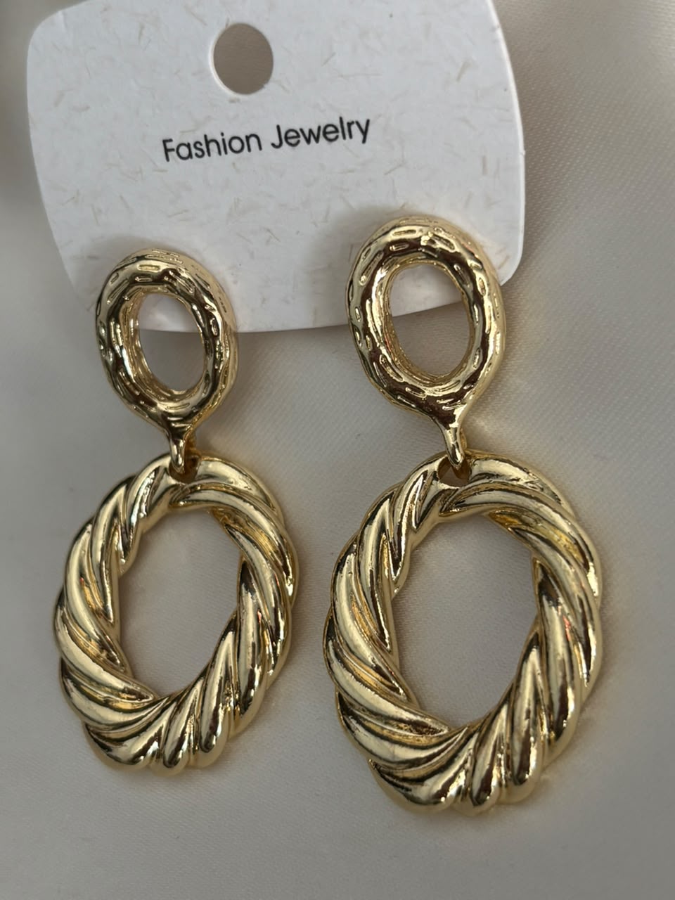 Rania Twisted Double Hoop Drops