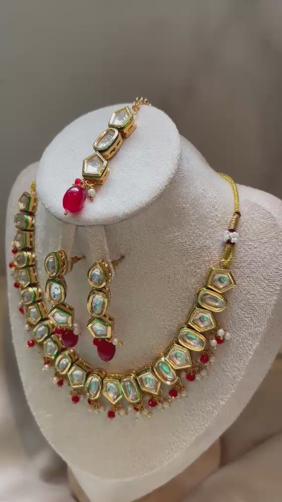 Anaya Kundan Bridal Set - Ruby