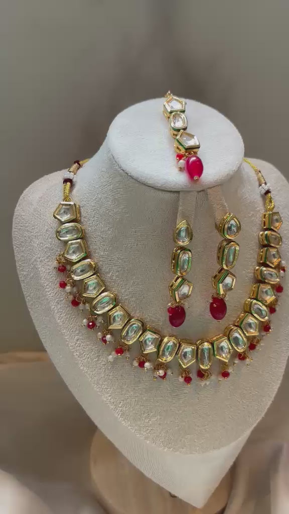 Anaya Kundan Bridal Set - Ruby