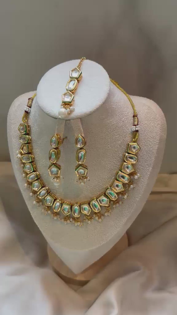 Anaya Kundan Bridal Set - Pastel Mint