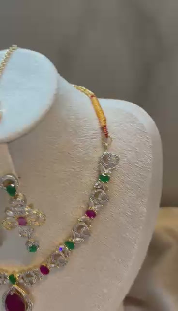 Shanaz AD Stone Bridal Set - Ruby Drop