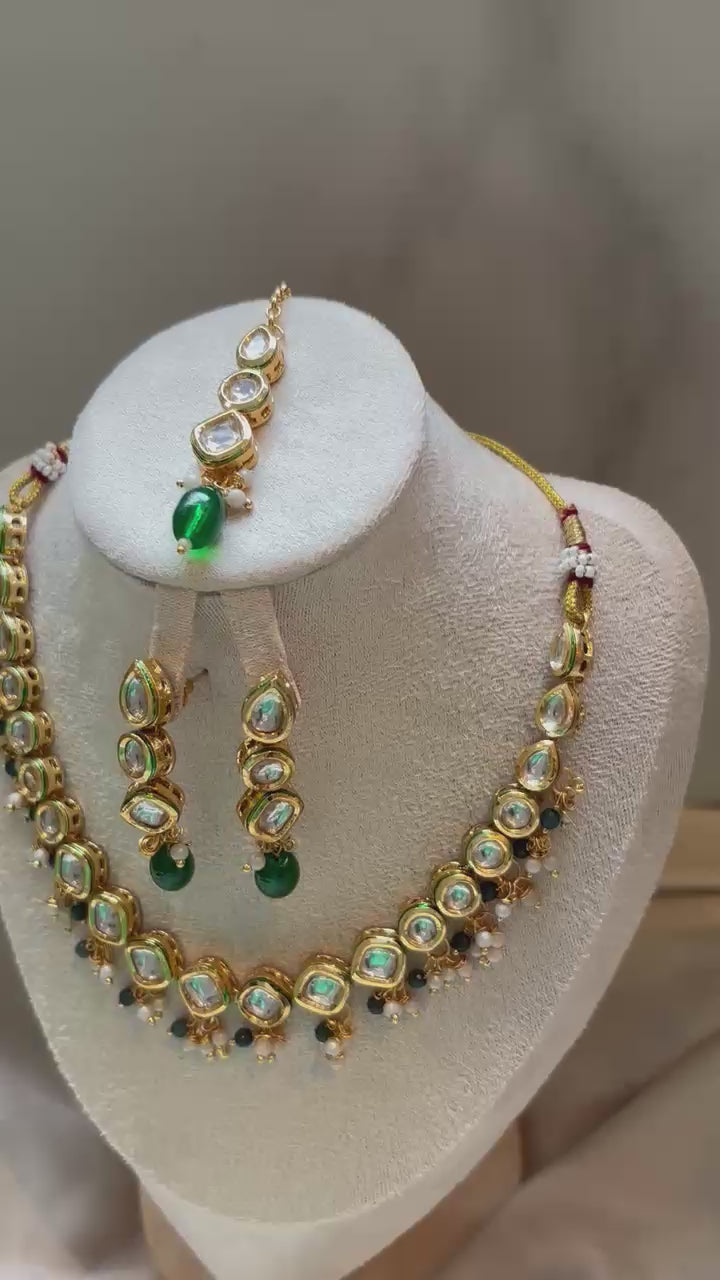 Anaya Kundan Bridal Set - Emerald