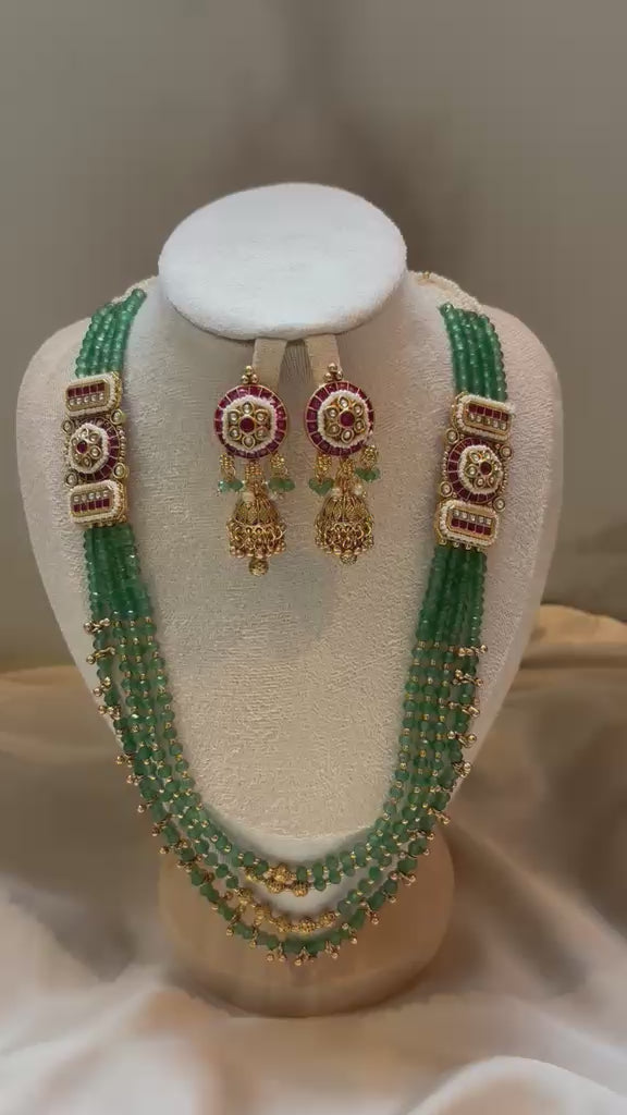 Meher Emerald Beaded Layered Bridal Set