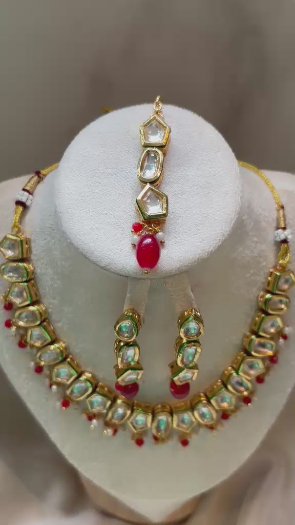 Anaya Kundan Bridal Set - Ruby