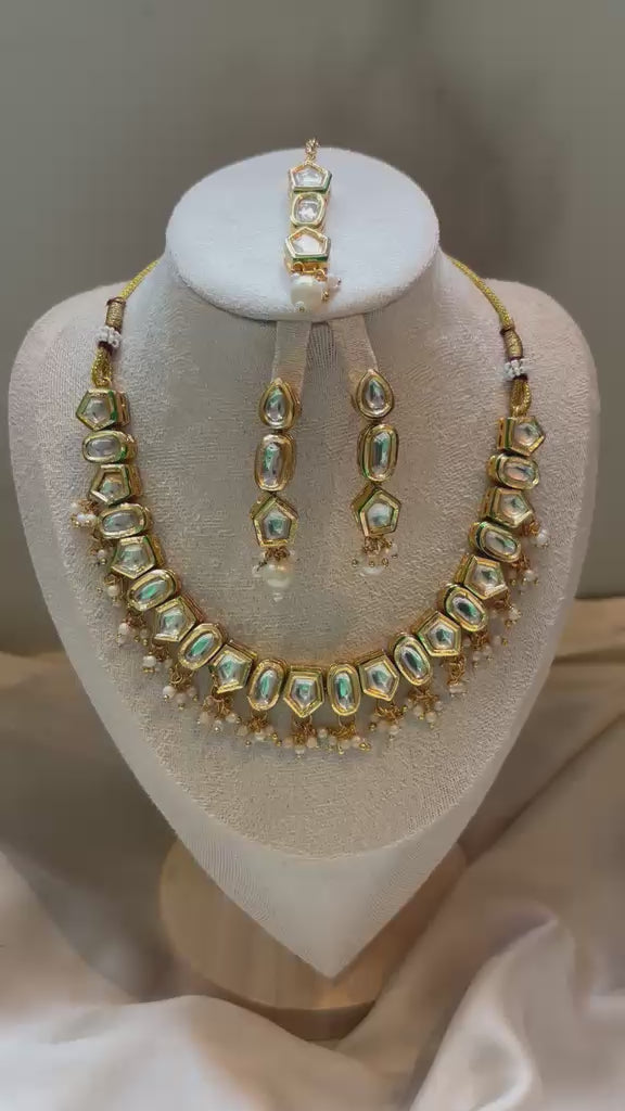 Anaya Kundan Bridal Set - Pastel Mint