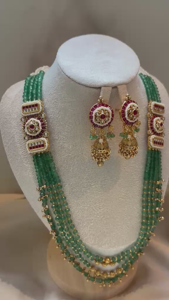 Meher Emerald Beaded Layered Bridal Set