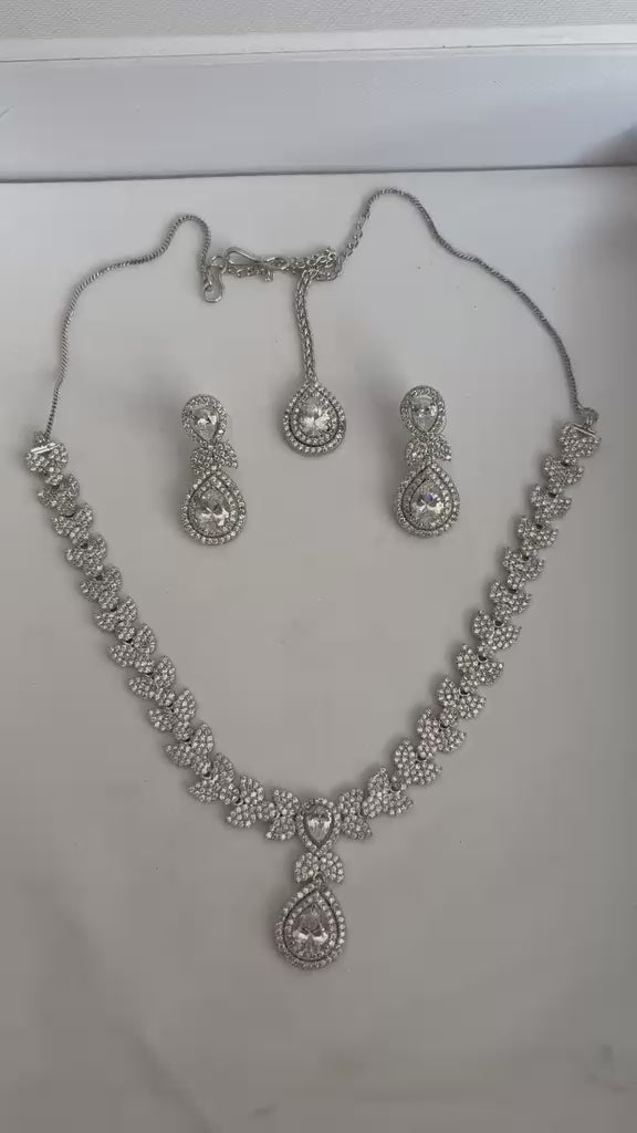 Noor Crystal CZ Necklace Set