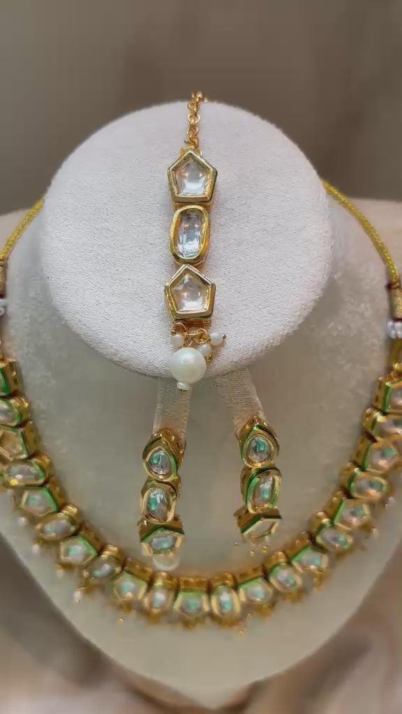 Anaya Kundan Bridal Set - Pastel Mint
