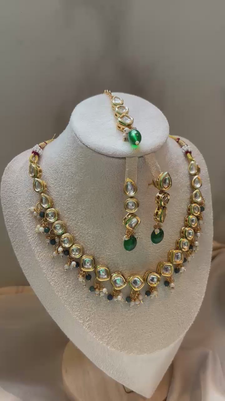 Anaya Kundan Bridal Set - Emerald