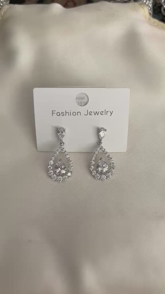 Elara Crystal Teardrop Drops