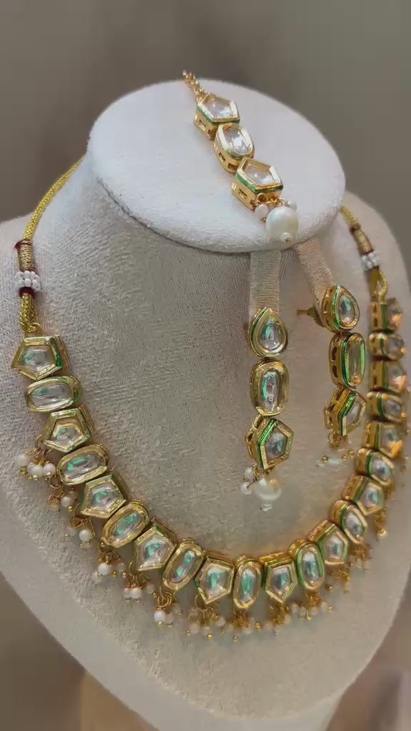 Anaya Kundan Bridal Set - Pastel Mint
