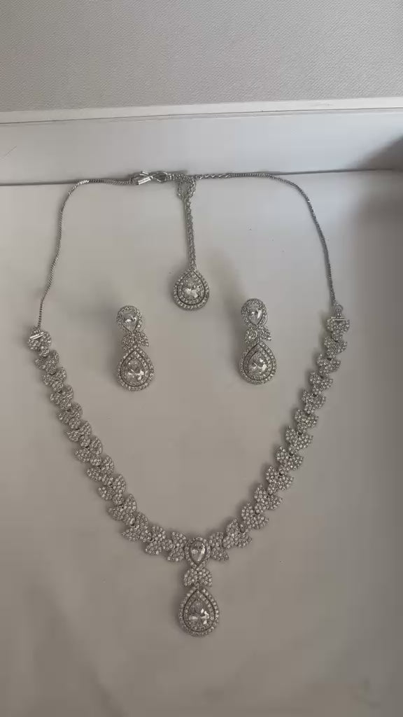 Noor Crystal CZ Necklace Set