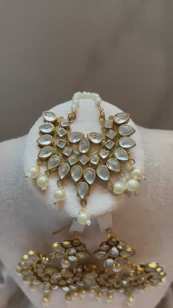 Mehrunisa Pearl & Kundan Chand Set