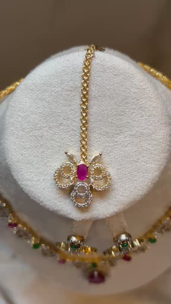 Shanaz AD Stone Bridal Set - Ruby Drop